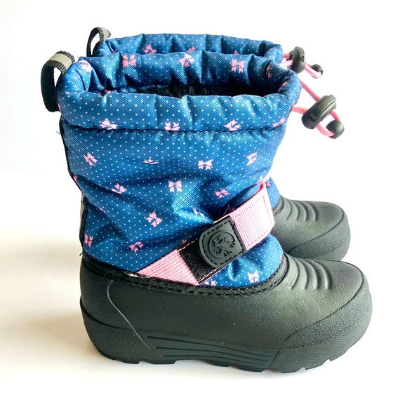 Northside Frosty Kid’s Snow Boot Blue/Pink Polka Dot/Bows Sz 8 - Picture 3 of 9